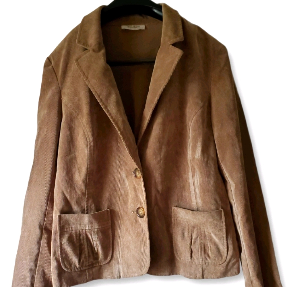 Dressbarn Tan Corduroy Blazer